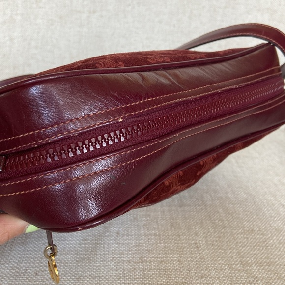 Celine Wine Suede Logo Crossbody - Picture 8 of 17